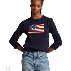 Ralph Lauren Women's Navy Flag Sweater